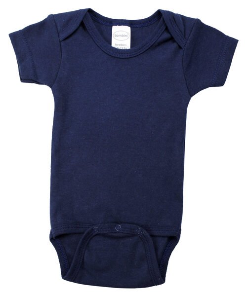 Navy Interlock Short Sleeve Bodysuit Onezies