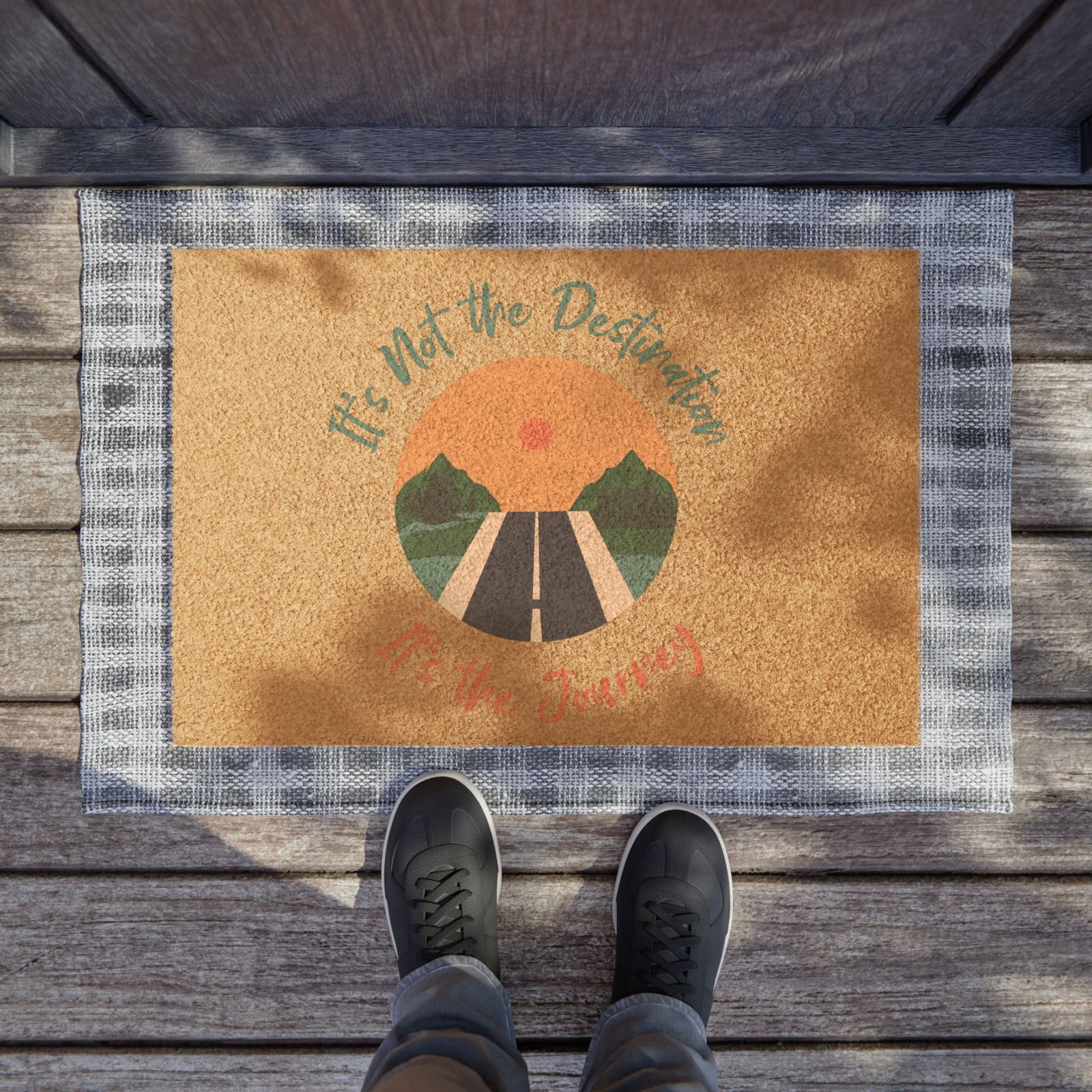 Doormat - 'Hit the Road' Retro Sunset Welcome Mat - Image 3