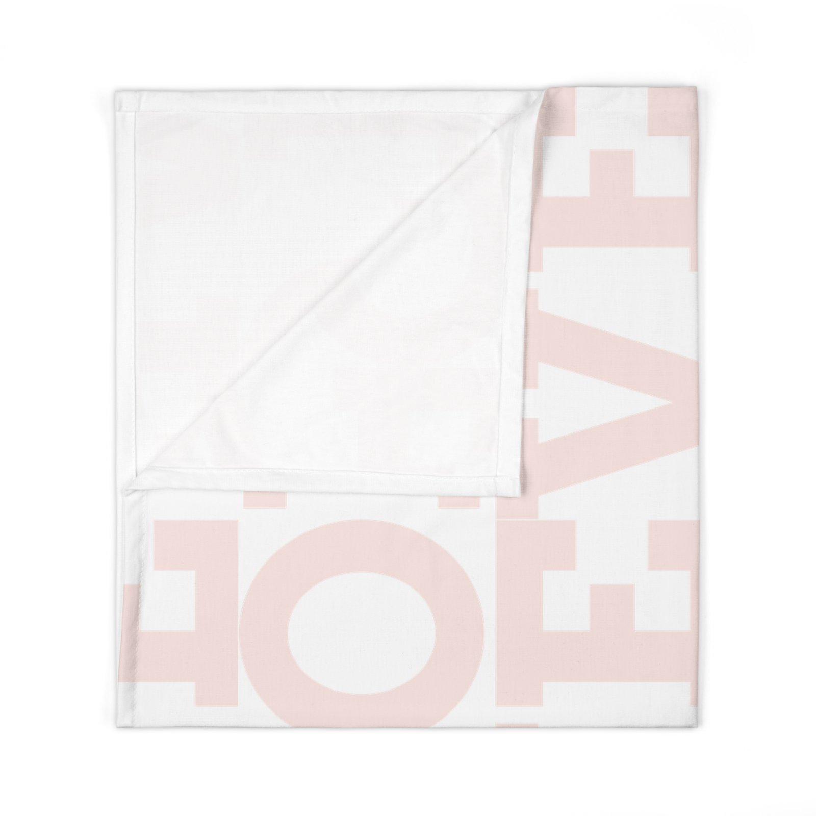 Baby Swaddle Blanket — Pale Pink Repeating LOVE Pattern Newborn Swaddle - Image 2