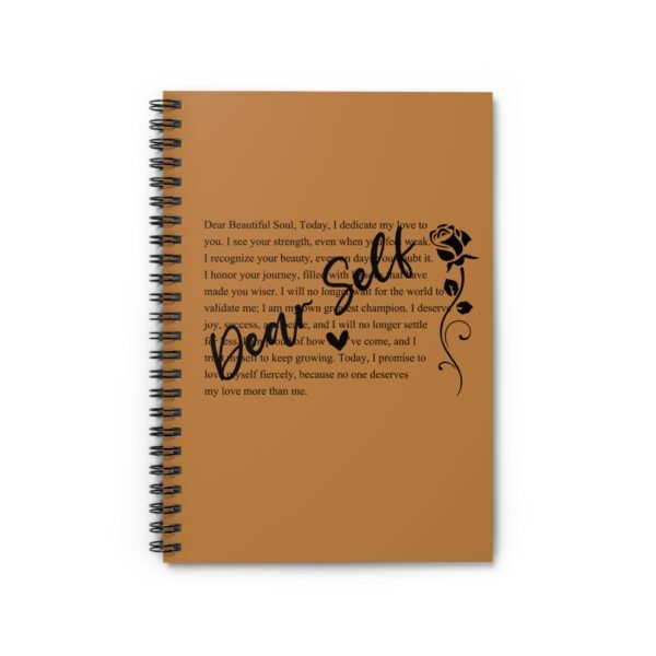 Dear Self Spiral Notebook — Ruled Journal for Self‑Care & Affirmations