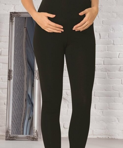 Shopymommy 1757 Cotton Maternity Tight Black