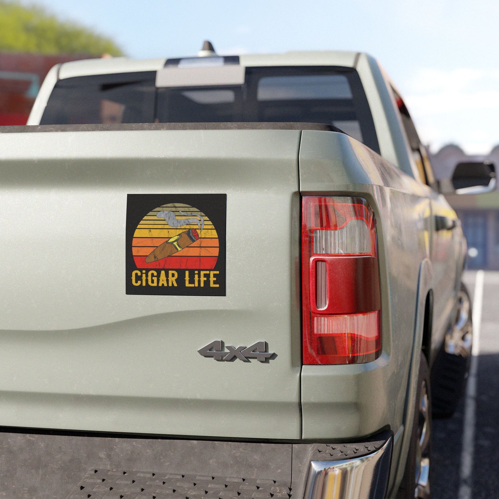 Cigar Life Car Magnet – Retro Sunset Smoking Accessory - Image 4