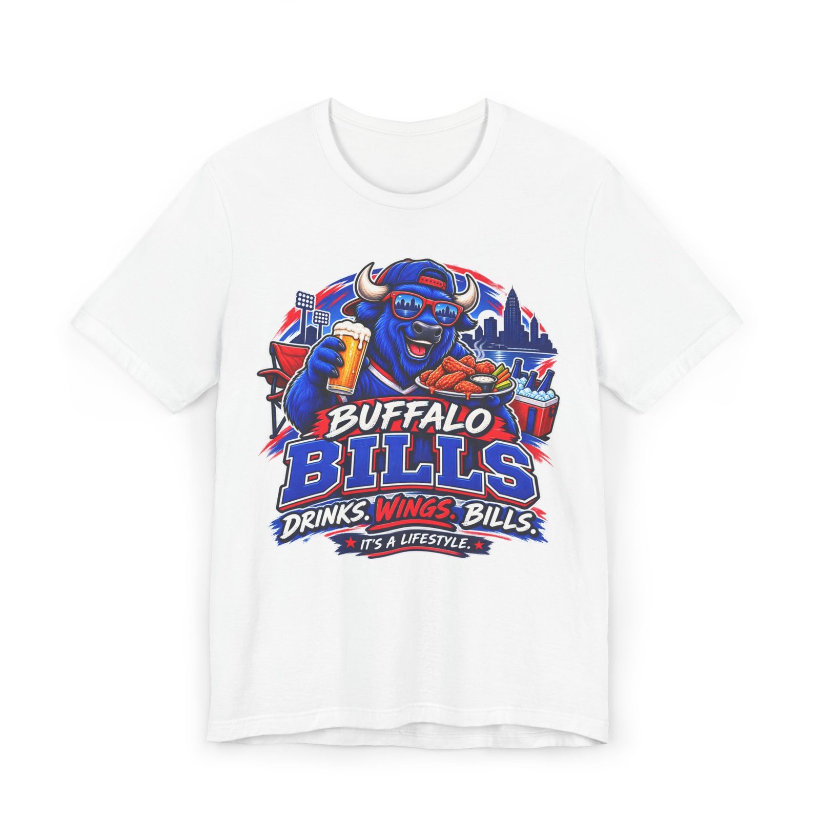 Buffalo Bills Tailgate T-Shirt — Drinks, Wings & Bills Game Day Shirt - Image 2