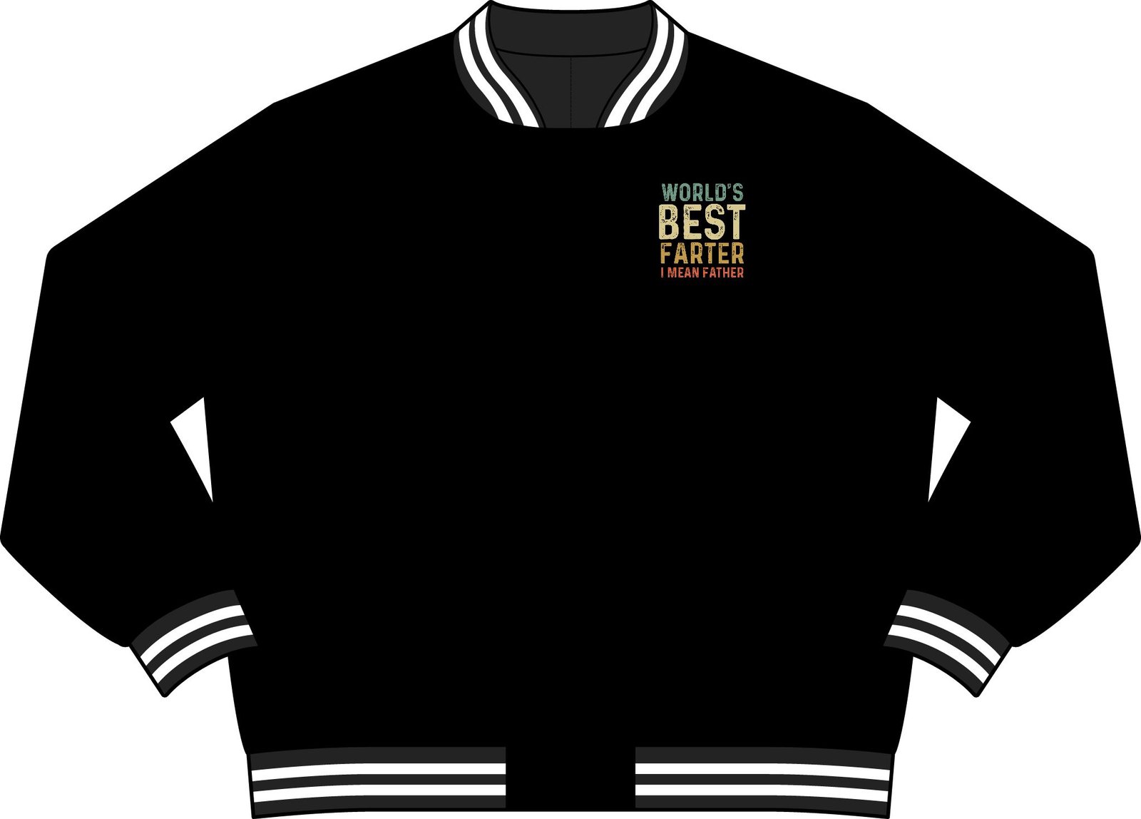 Varsity Bomber Jacket — "World's Best Father" Chest Patch, Retro Letterman Style