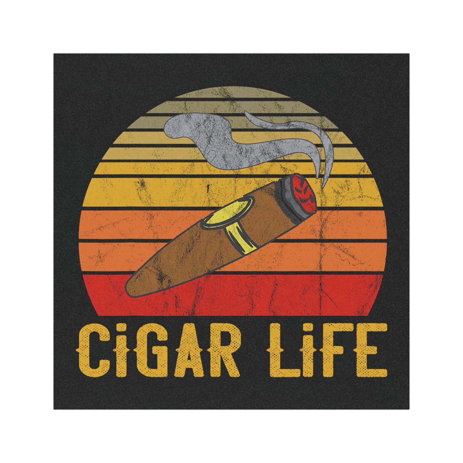 Cigar Life Car Magnet – Retro Sunset Smoking Accessory - Image 2