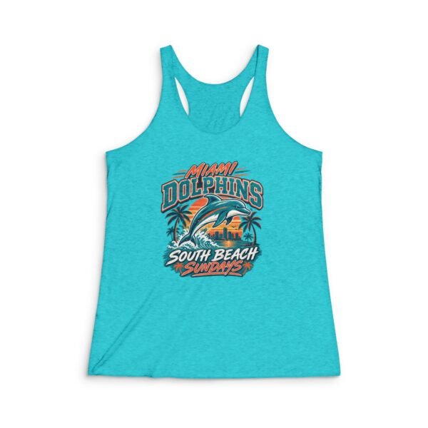 Miami Dolphins South Beach Racerback Tank — Vintage Beach Football Fan Top