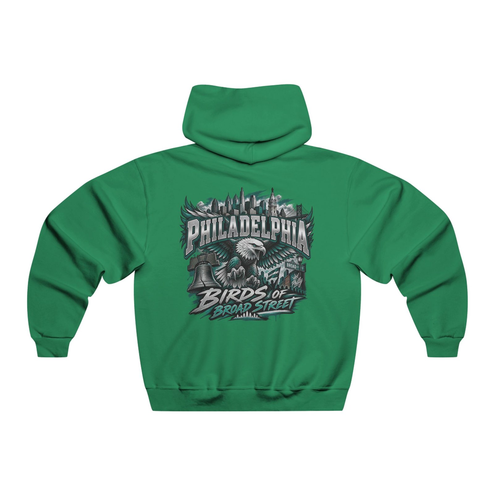 Philadelphia Eagles-Style 'Birds of Broad Street' Hoodie — Vintage Sports Graphic Sweatshirt