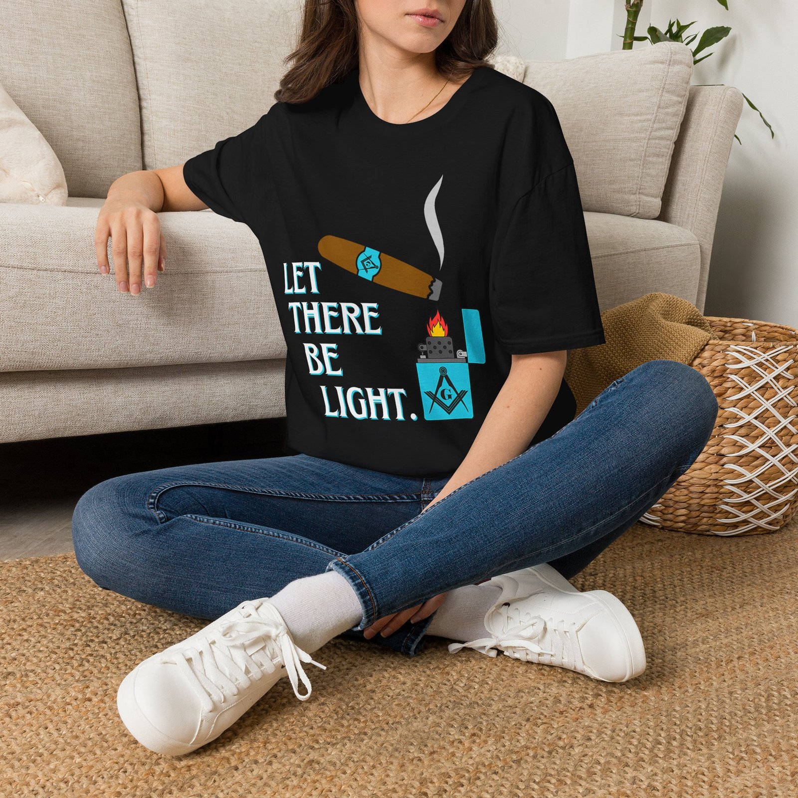 Cigar & Lighter T-Shirt — "Let There Be Light" Casual Graphic Tee - Image 3