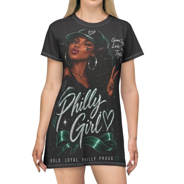 Philly Girl T-Shirt Dress — 'Game Day Looks Better Together' Graphic