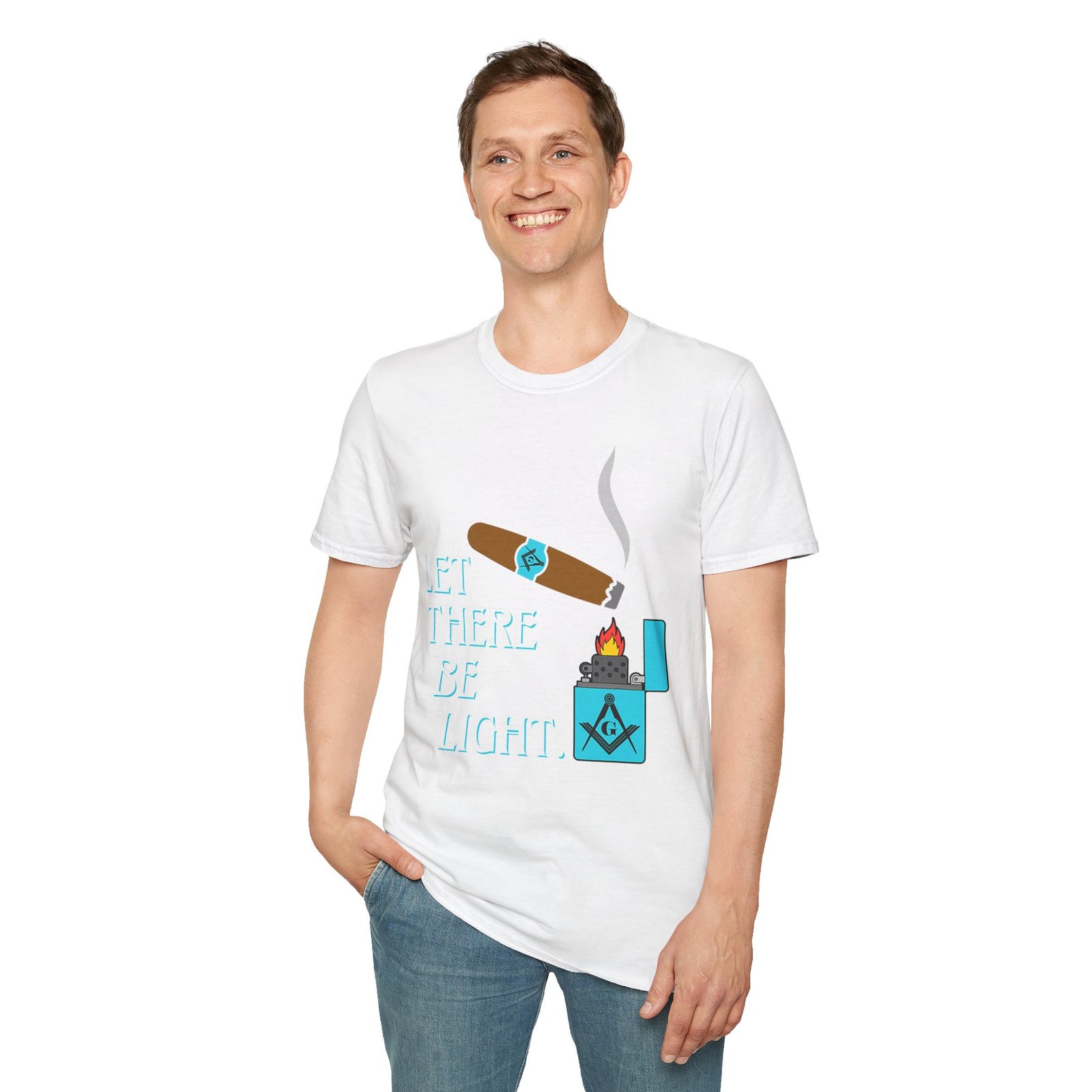 Cigar & Lighter T-Shirt — "Let There Be Light" Casual Graphic Tee - Image 8